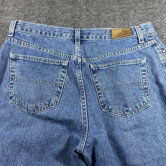 Vintage Tommy Hilfiger Jeans Womens 10 Blue Denim Wide Leg Baggy Y2K - Picture 9 of 14